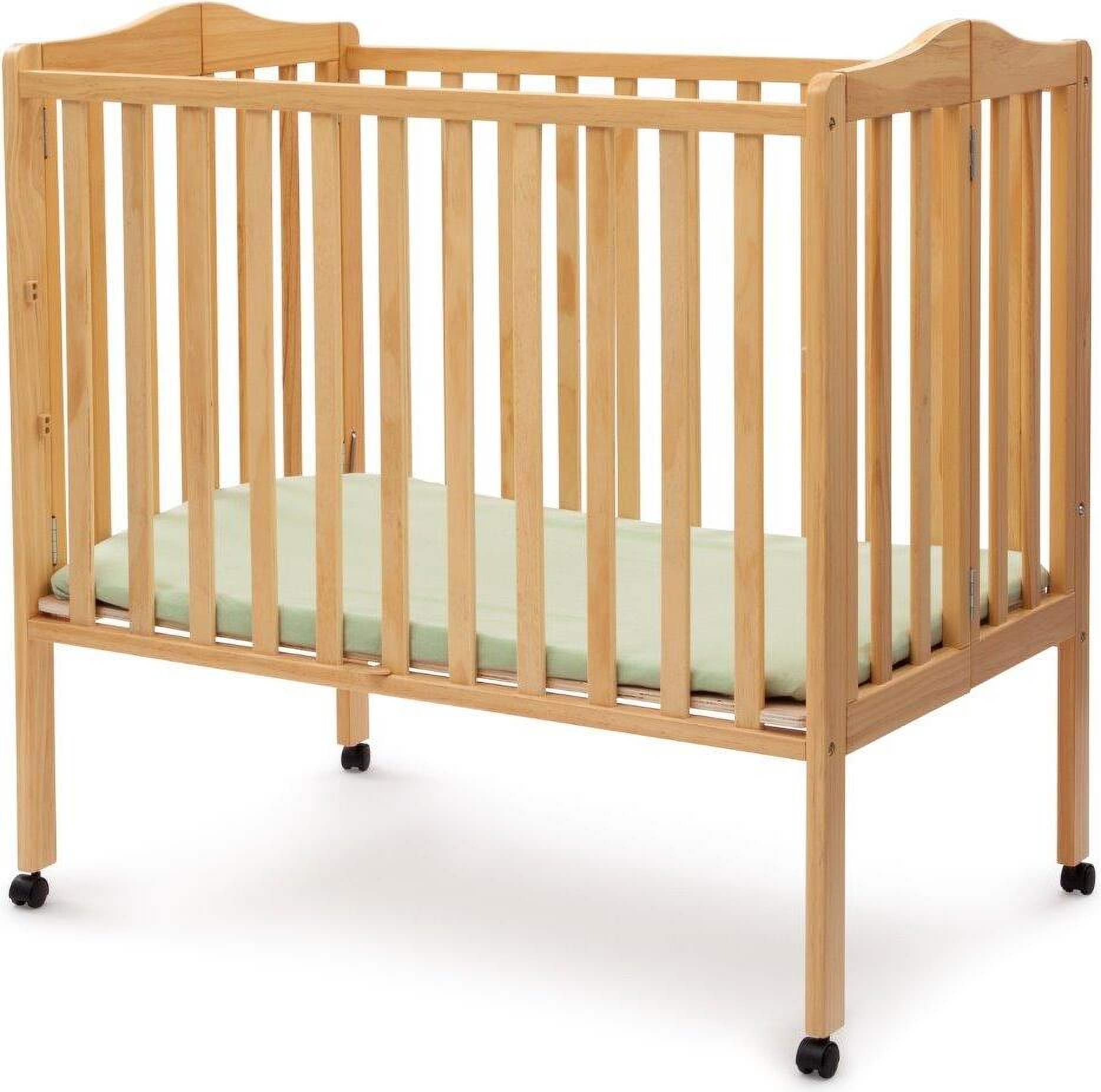 Delta Children Folding Portable Mini Baby Crib With 1.5 Inch Mattress With  Greenguard Gold Certified In Natural | 1StopBedrooms