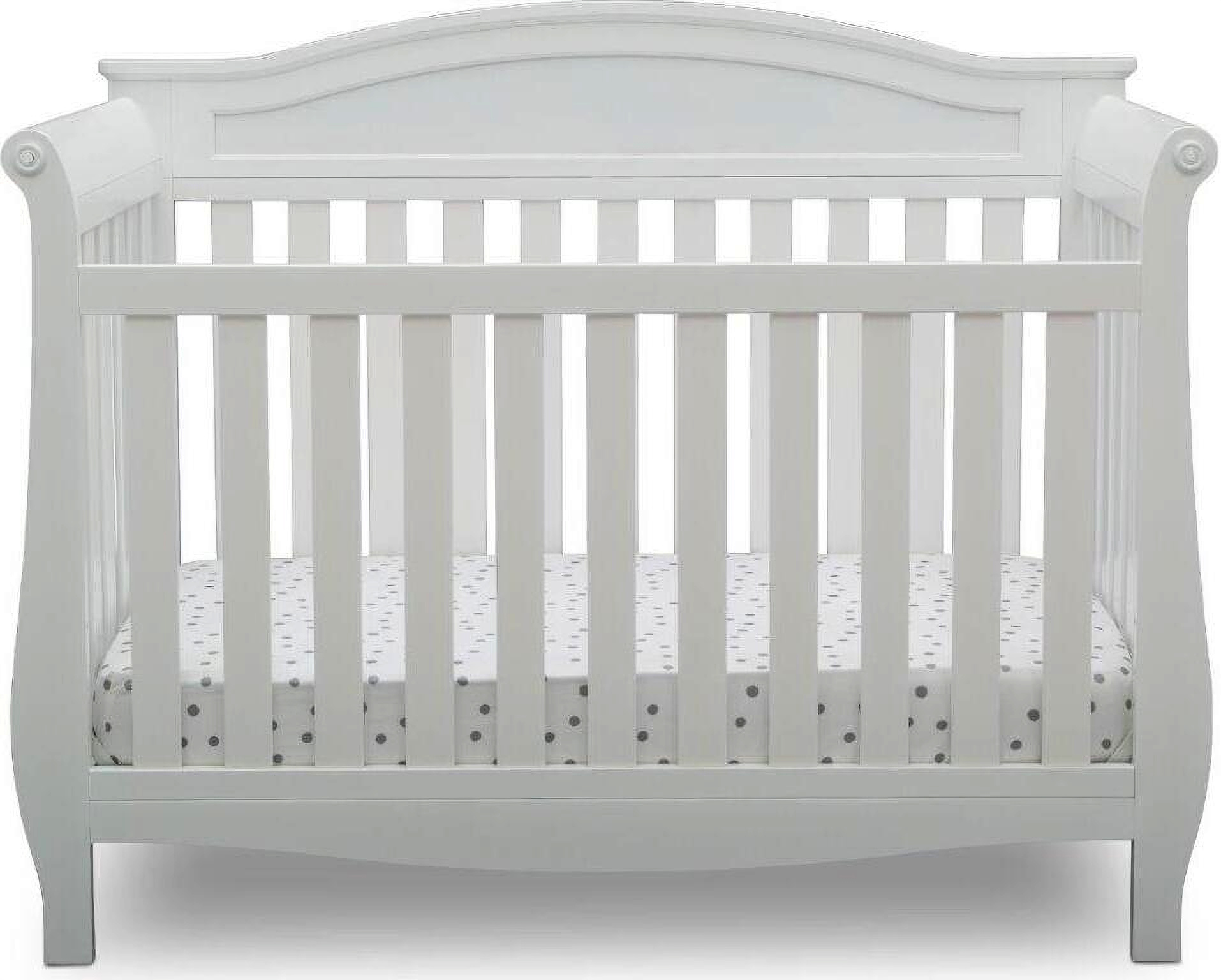 Delta Children Lancaster 4 In 1 Convertible Baby Crib In Bianca White