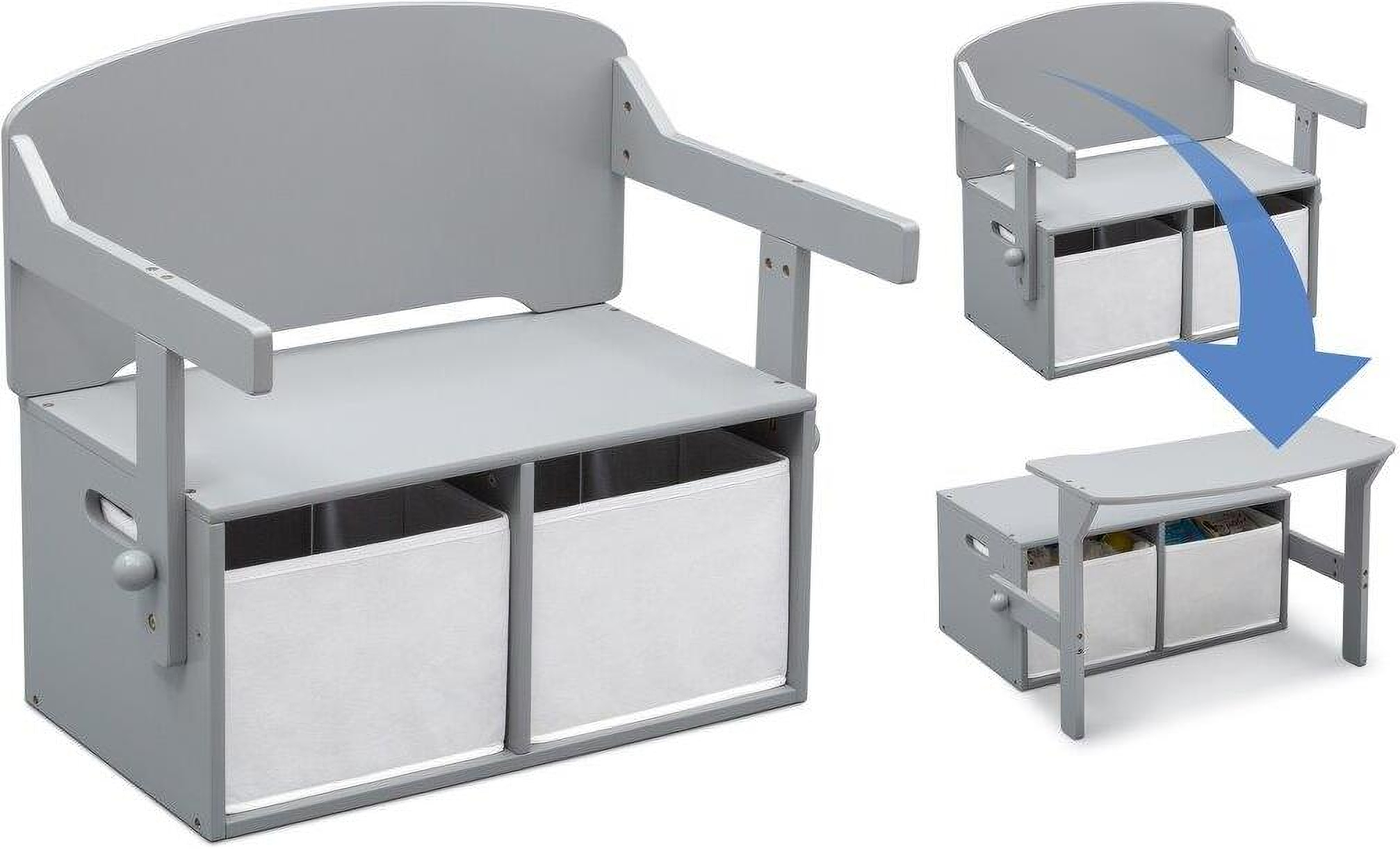 Delta Children Mysize Activity Bench In Grey 1StopBedrooms