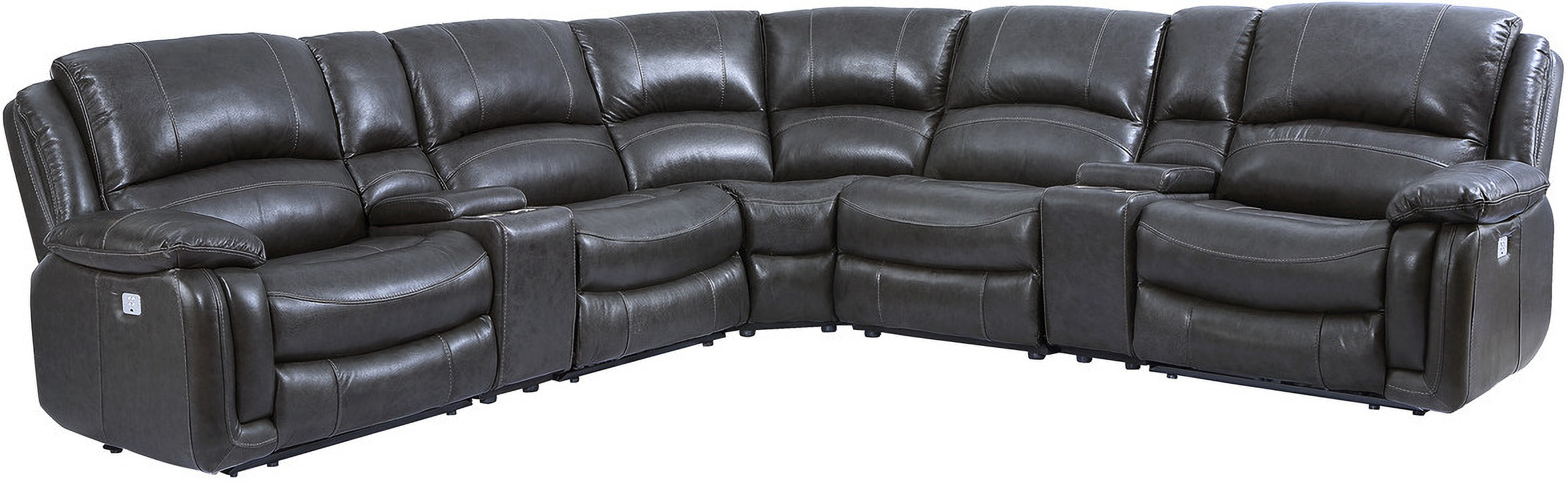 Denver 7Piece Power Reclining Sectional In Charcoal by Steve Silver