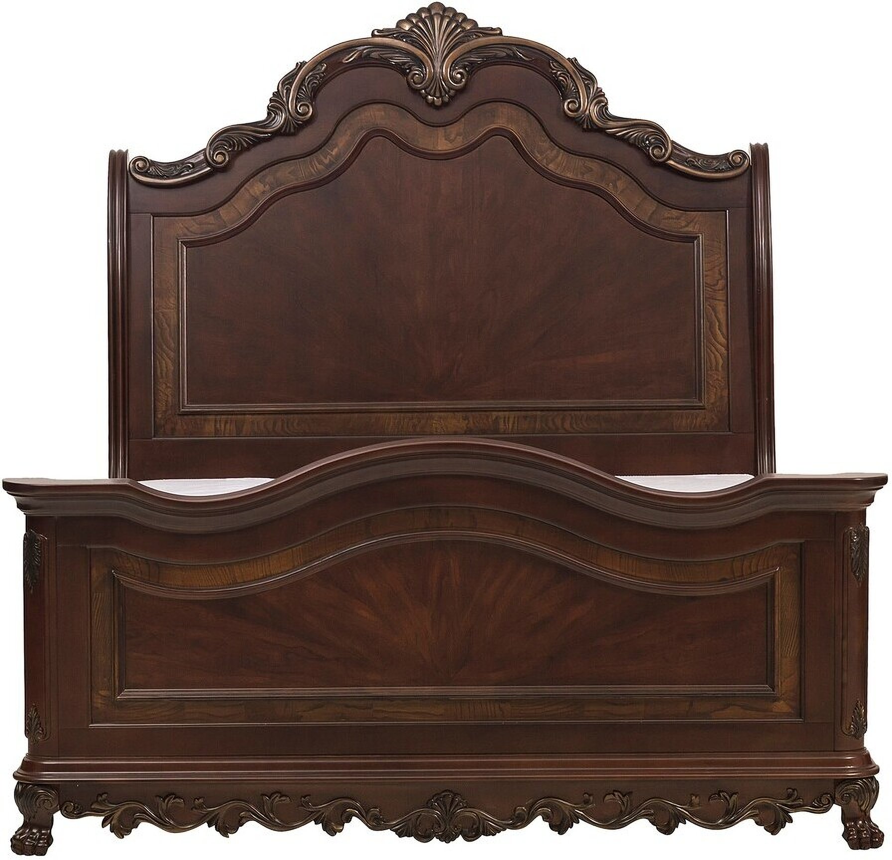 Deryn Park Eastern King Sleigh Bed In Cherry By Homelegance | 1StopBedrooms