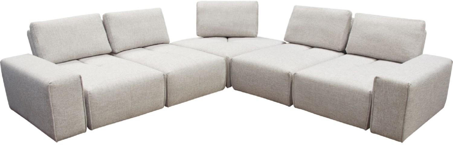 Berg Voorwaarden Deter Diamond Sofa Jazz Barley Fabric Corner Sectional with Adjustable Backrests  - 1StopBedrooms