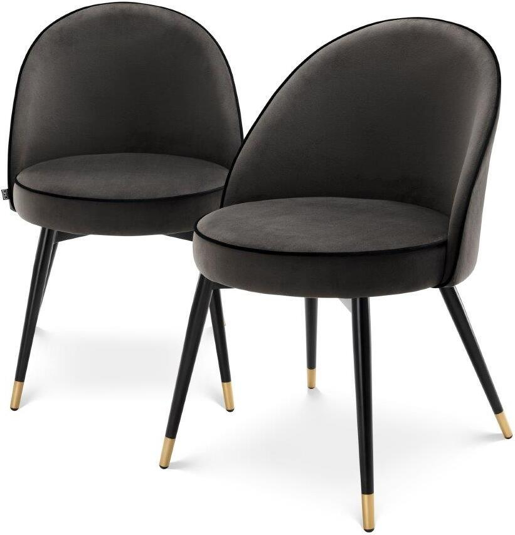 Dark grey discount velvet dining chairs