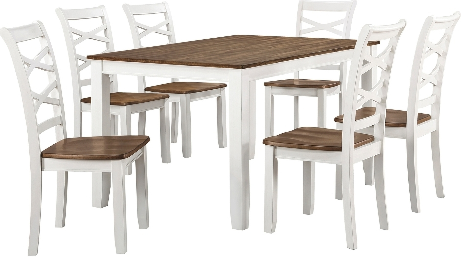Dobson 7Piece Pack Dinette Set In Cherry and White