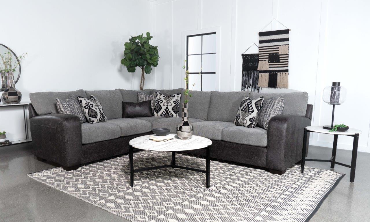 Sectional with pillow outlet backs