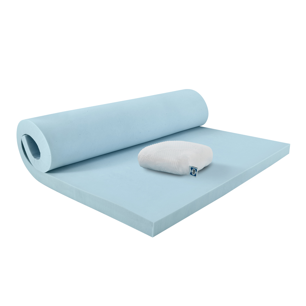 Sealy 1.5 Chill Gel Memory Foam Mattress Toppers In Blue