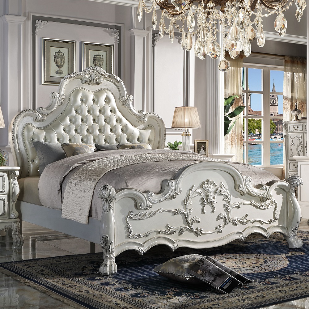 Dresden King Bed In Bone White by ACME 1StopBedrooms