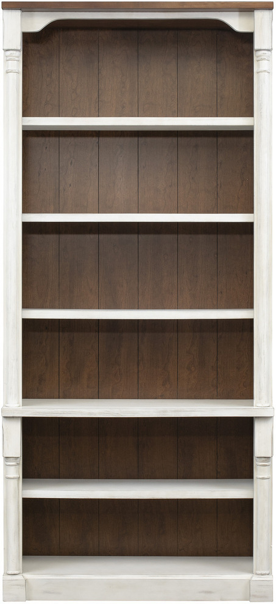 Durham Rustic Open 96 Inch Wood Bookcase In White by Martin Furniture ...