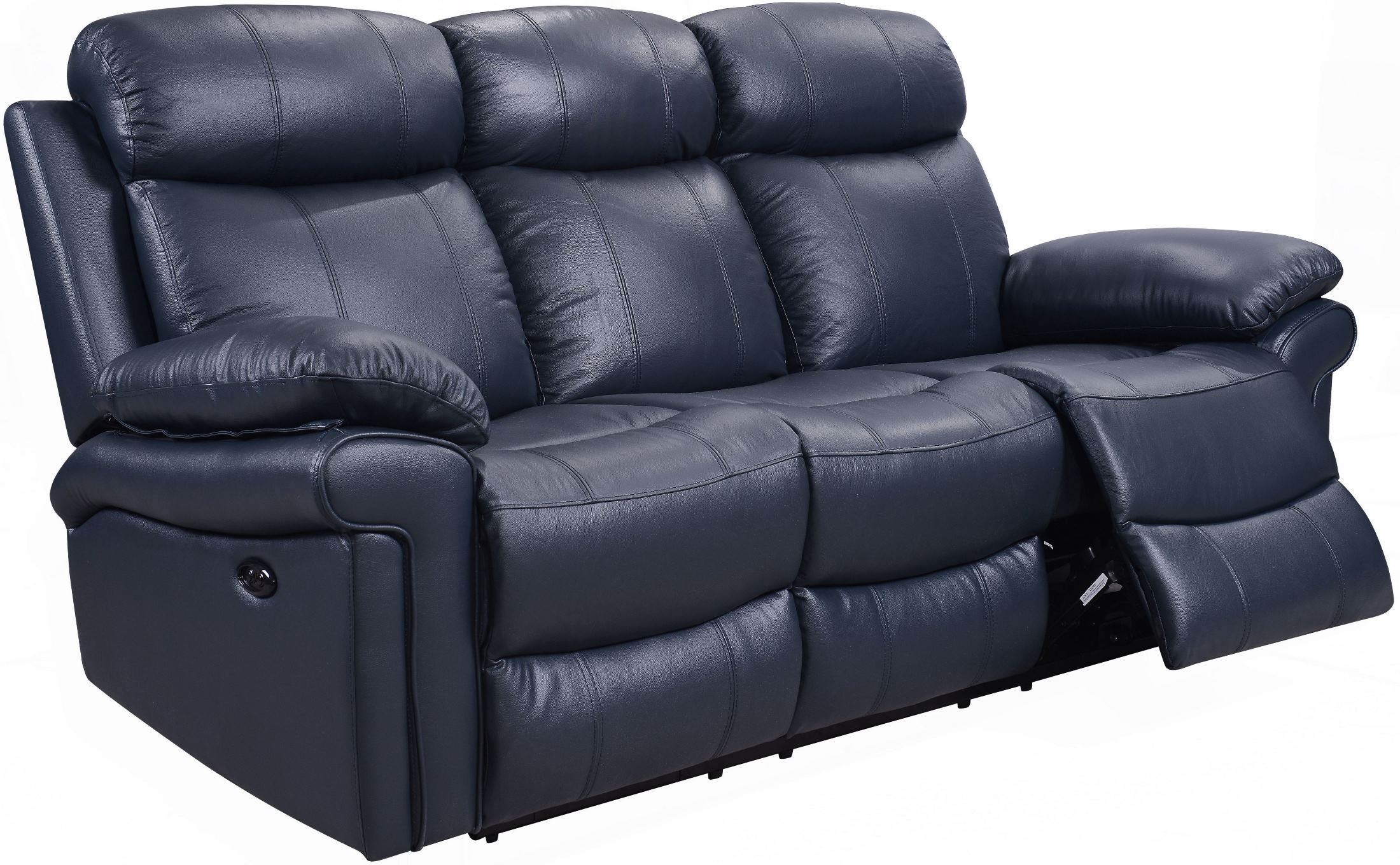 Shae Joplin Blue Leather Power, Blue Leather Reclining Living Room Set