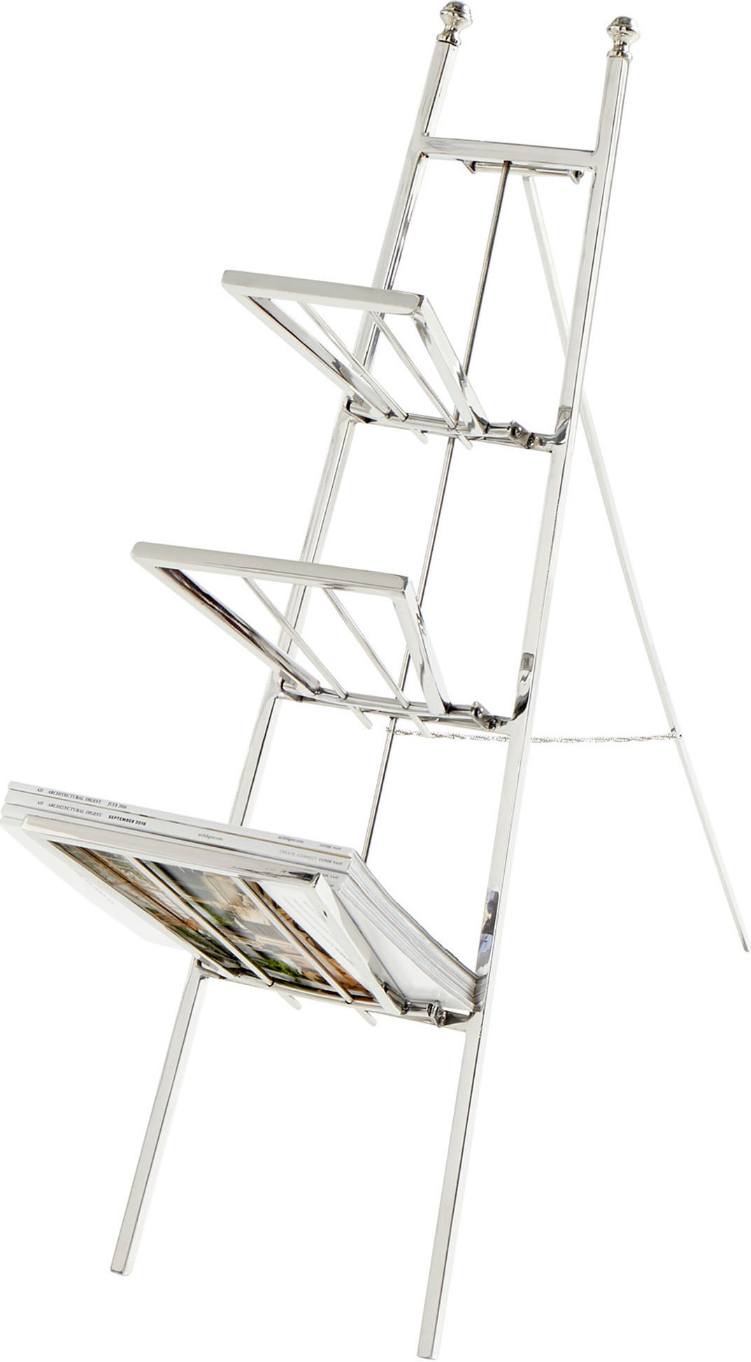 Easel Polished Nickel Magazine Rack 1StopBedrooms