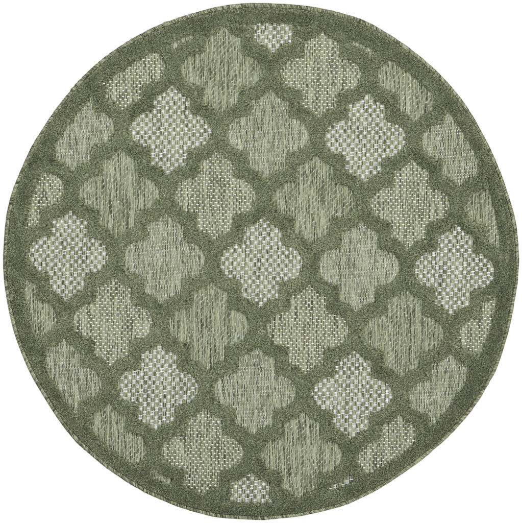 Easy Care 4' x 4' Round Rug In Green by Nourison | 1StopBedrooms