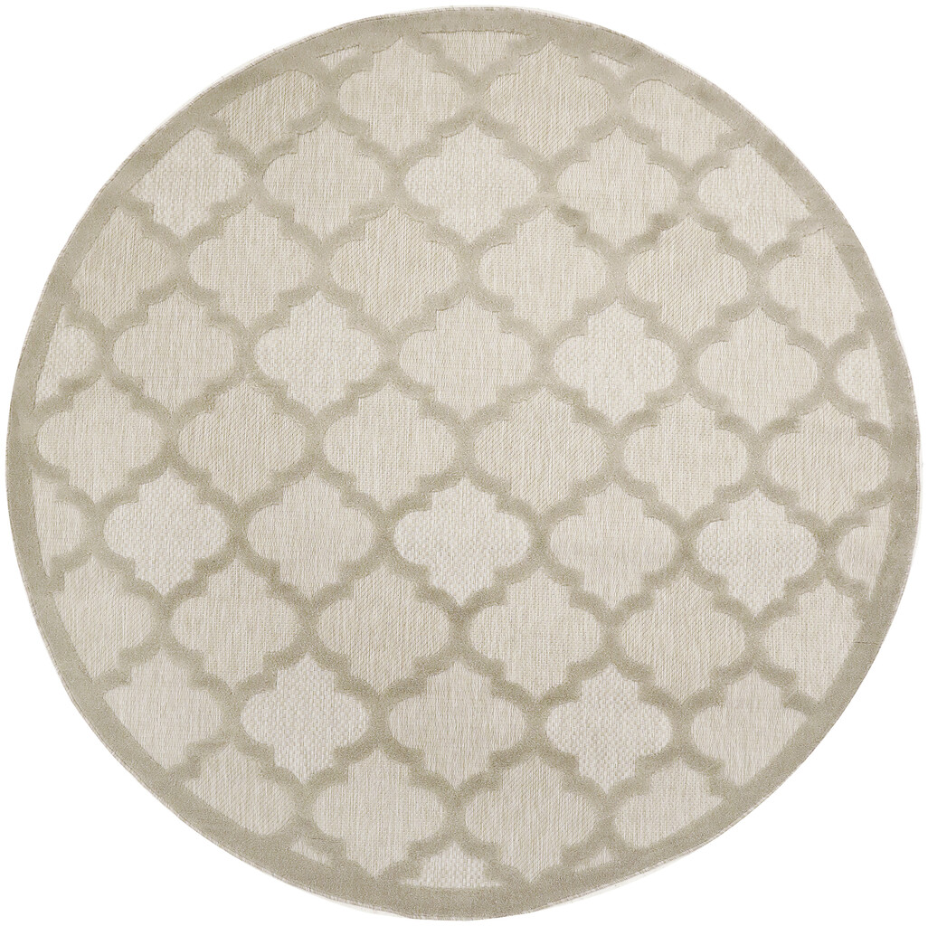 Easy Care Modern 6' x 6' Rug In Cream by Nourison | 1StopBedrooms