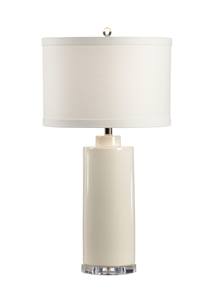 Edith Cylinder Style Lamp In White and Cream by Wildwood 1StopBedrooms