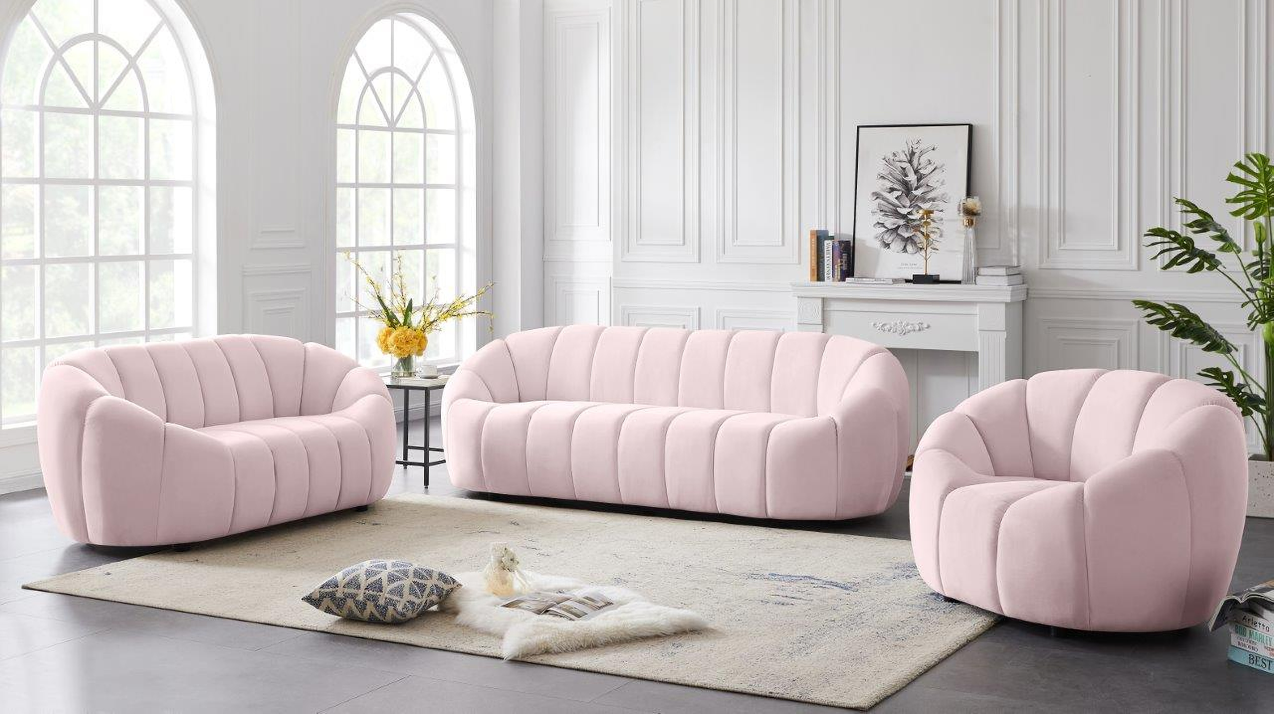 Elijah Pink Living Room Set 1StopBedrooms