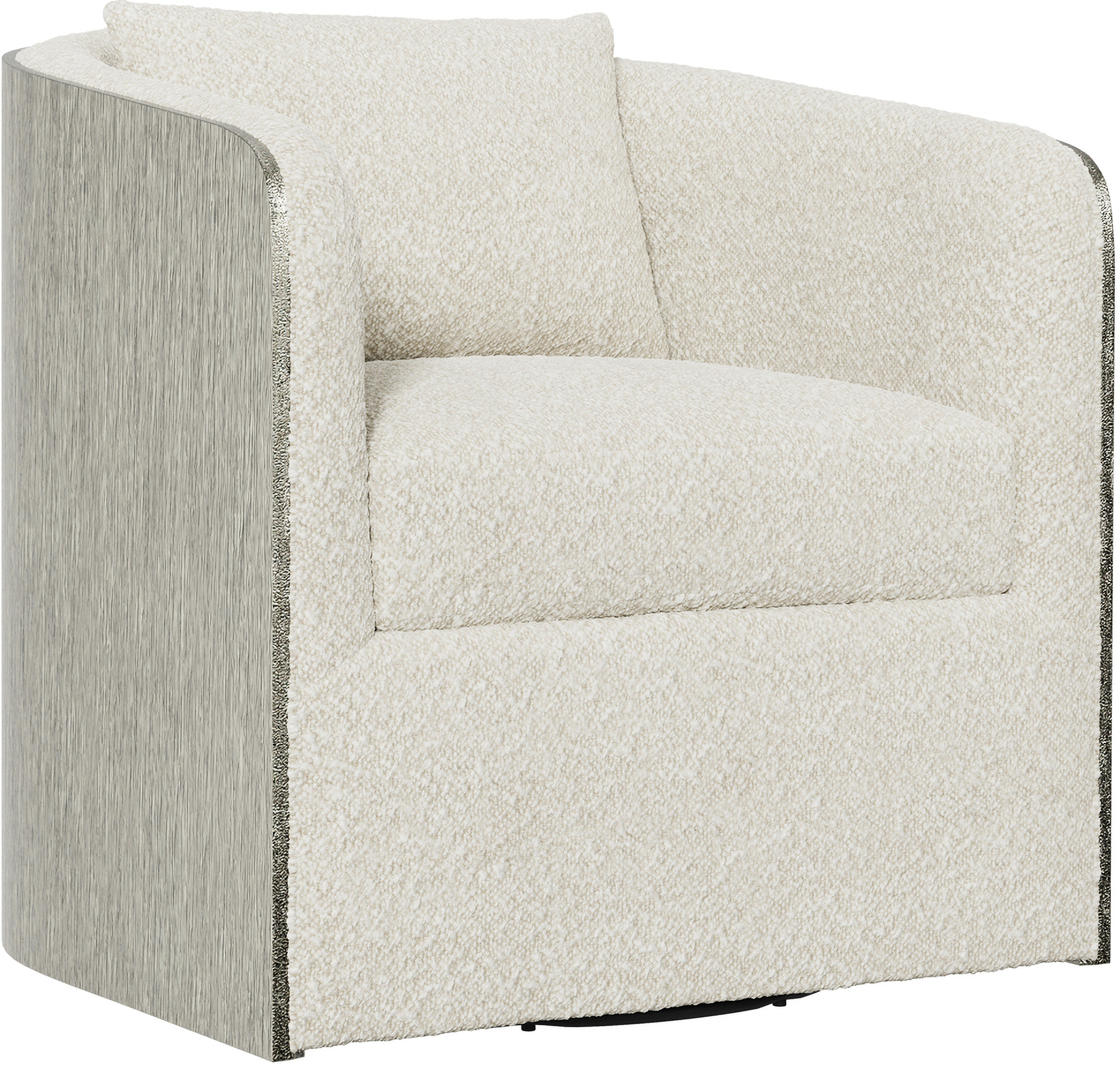 Eliot Boucle Fabric Swivel Chair In Cream by Bernhardt | 1StopBedrooms