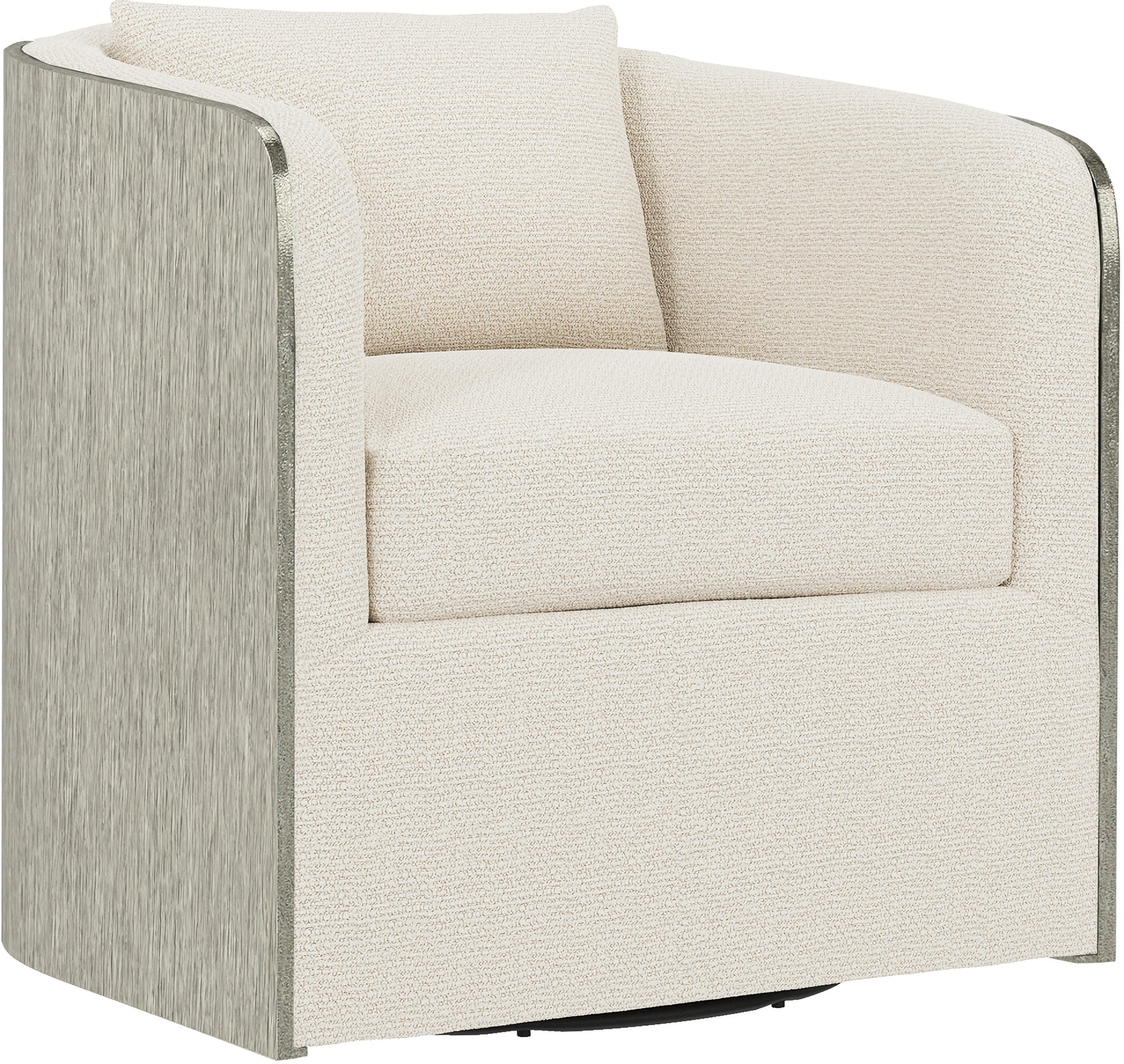 Eliot Chenille Fabric Swivel Chair In Beige by Bernhardt | 1StopBedrooms