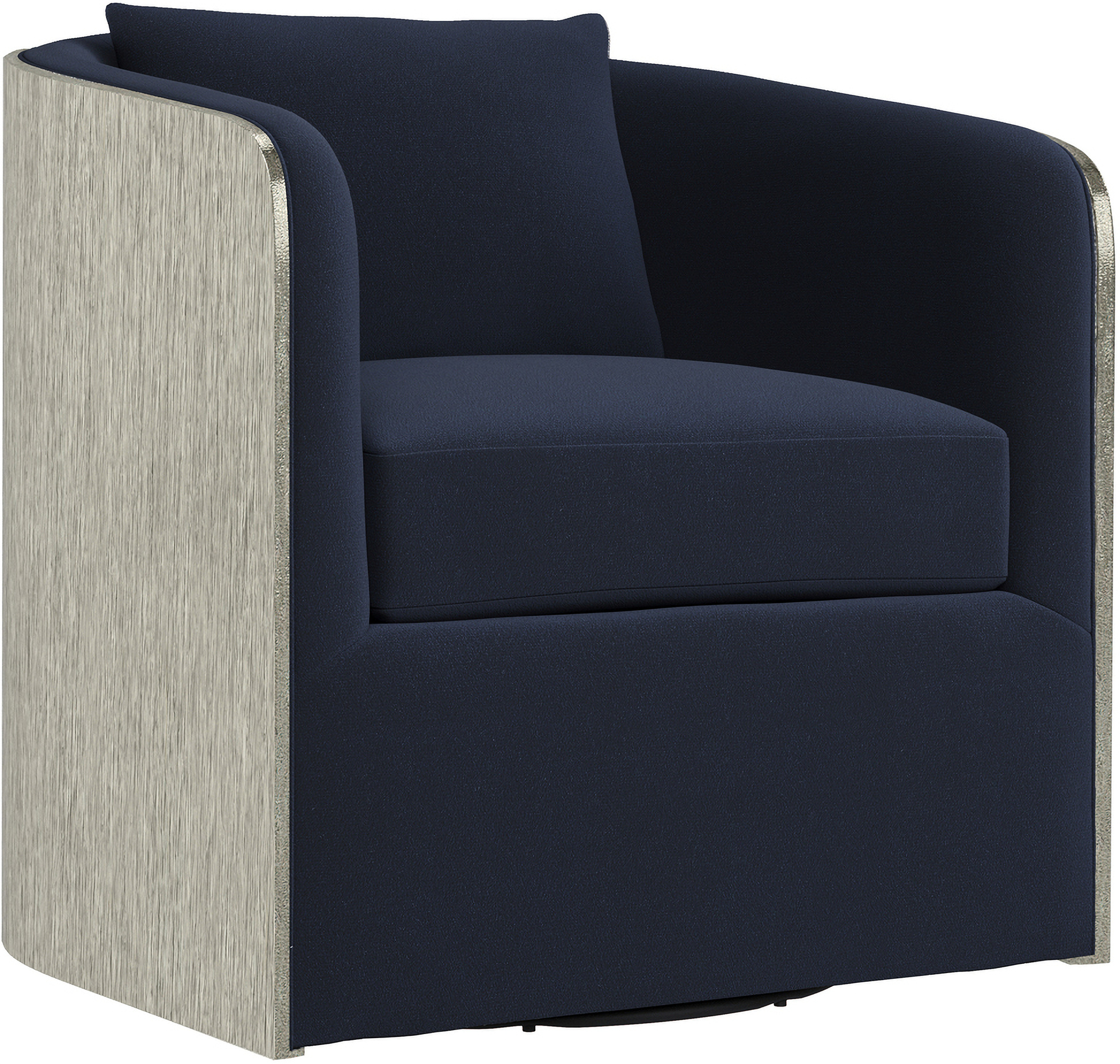 Eliot Velvet Fabric Swivel Chair In Blue by Bernhardt | 1StopBedrooms