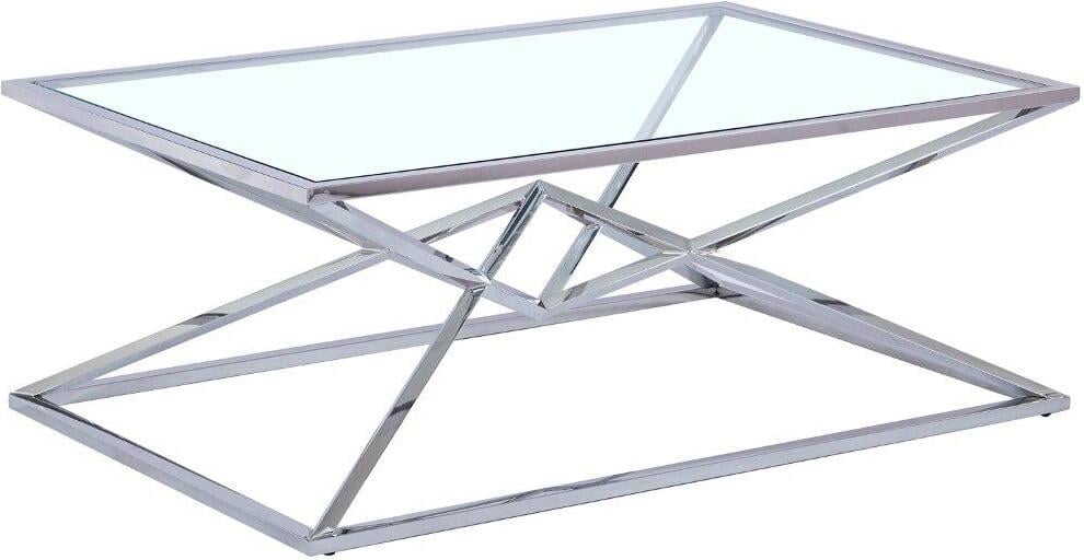 Emerson Silver Glass Coffee Table - 1StopBedrooms