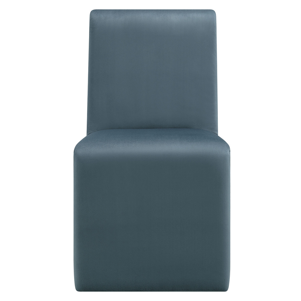 Emory Upholstered Performance Velvet Dining Side Chair In Cadet Blue by ...