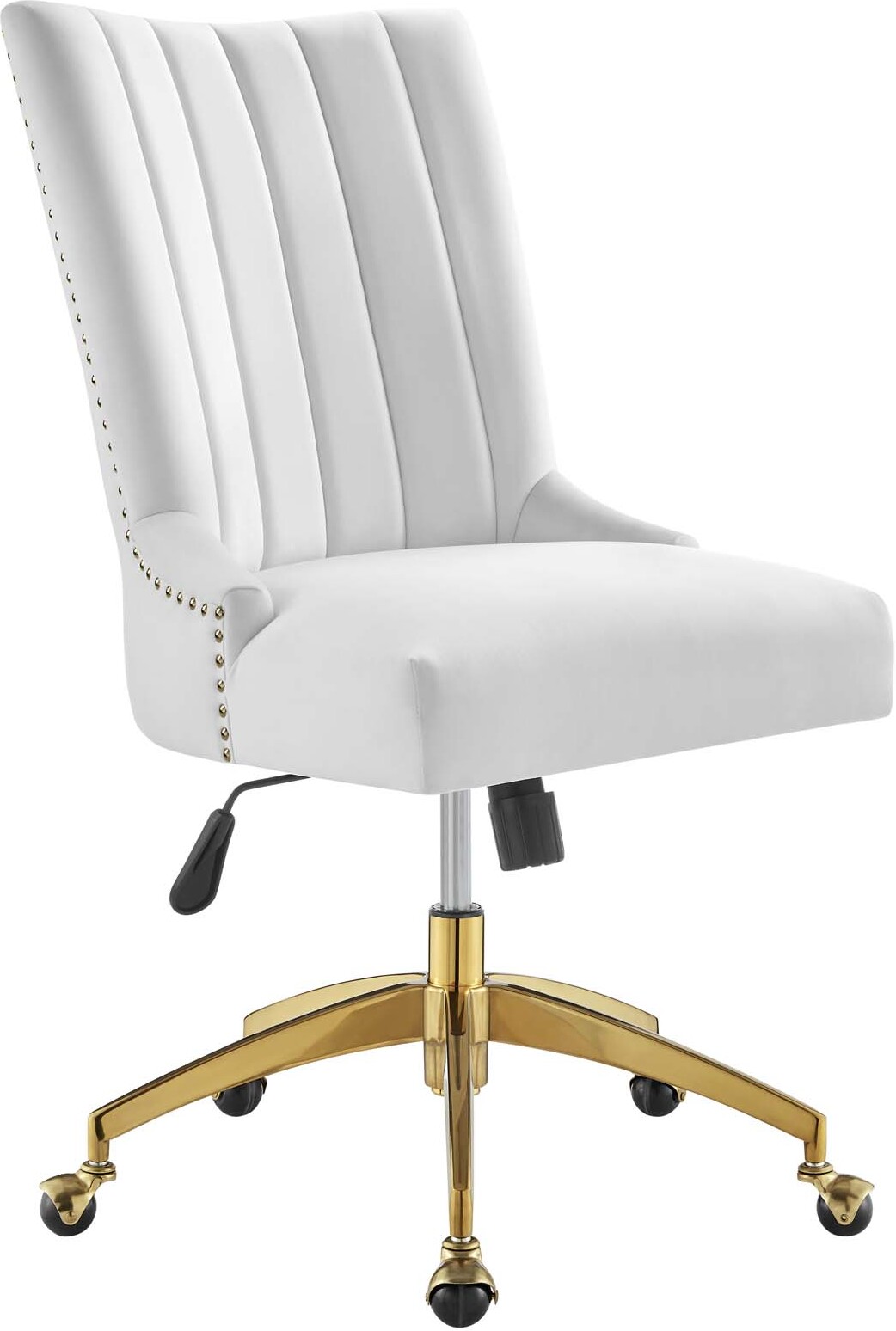 Tufted white office discount chair