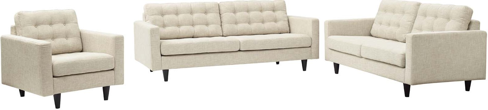 beige sofa and chair set