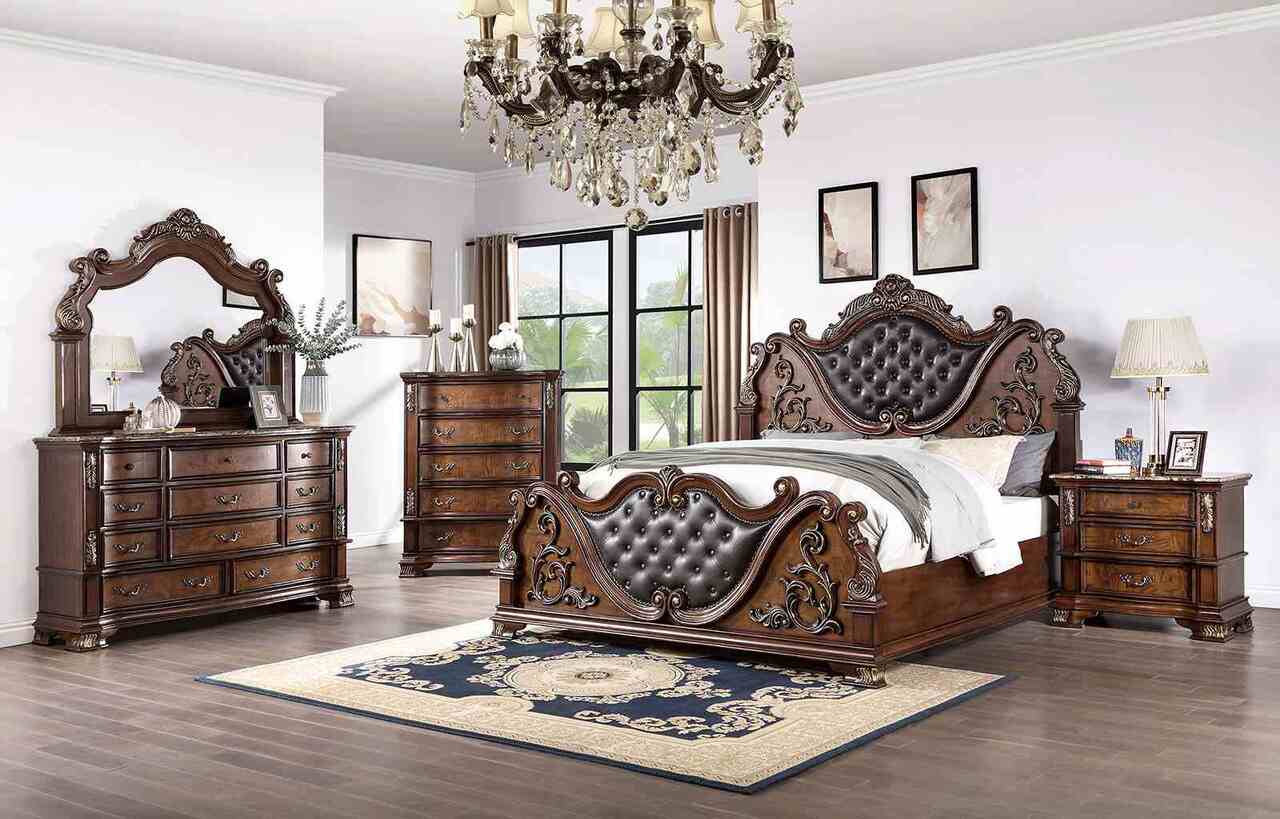 Esparanza Bedroom Set In Brown Cherry by Furniture of America ...