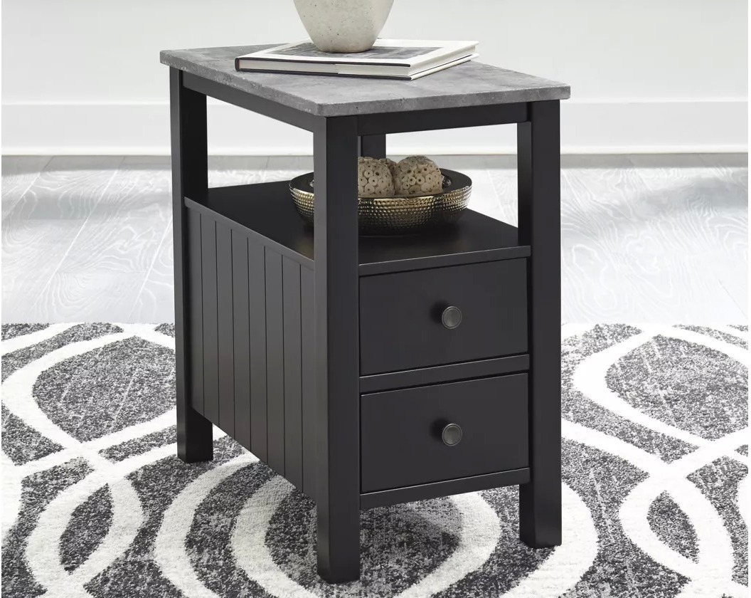 Ezmonei Black And Gray Chair Side End Table 1stopbedrooms