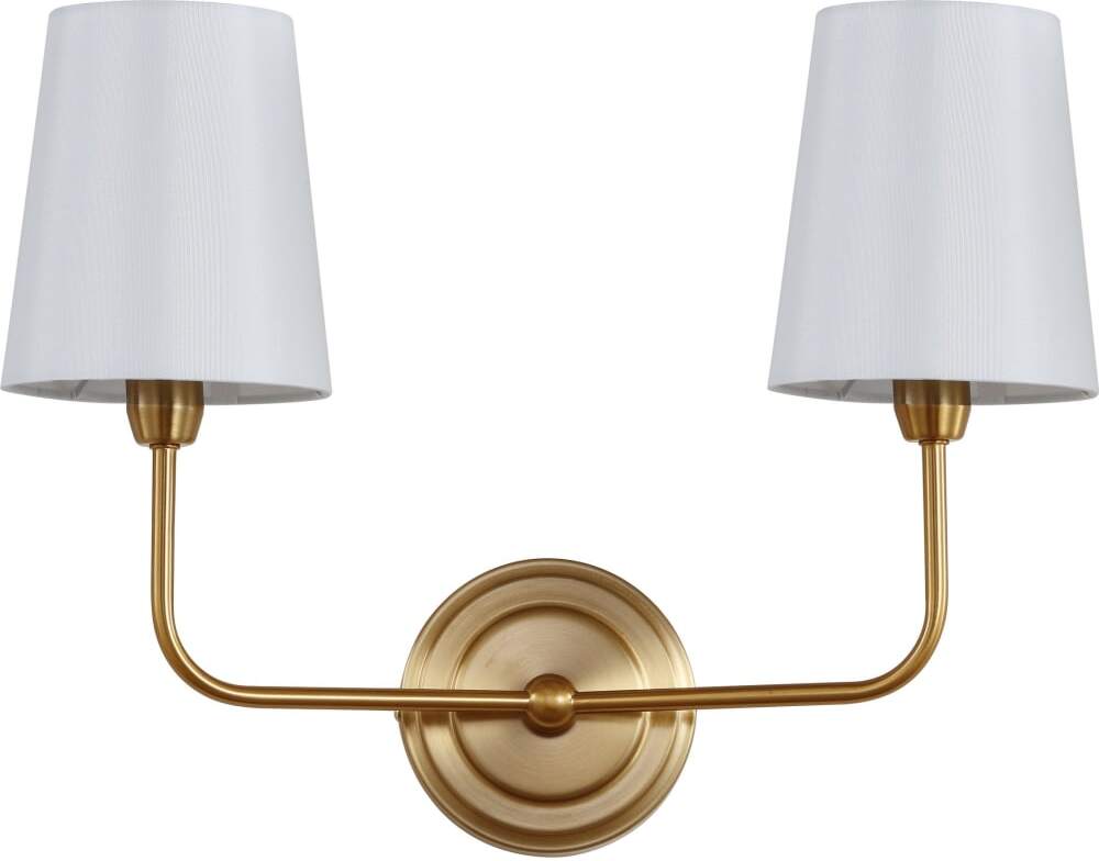 Ezra Brass Gold Two Light Wall Sconce 1StopBedrooms
