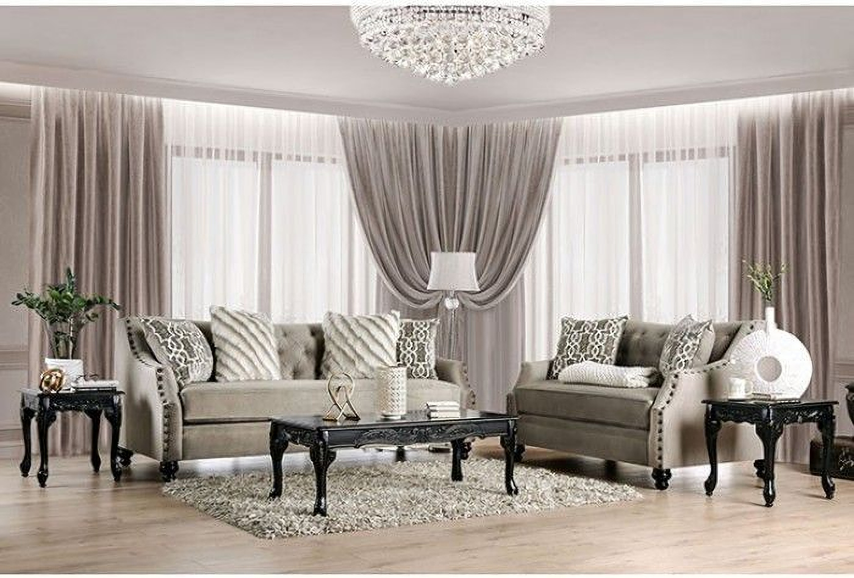 Ezrin Light Brown Living Room Set by Furniture of America | 1StopBedrooms
