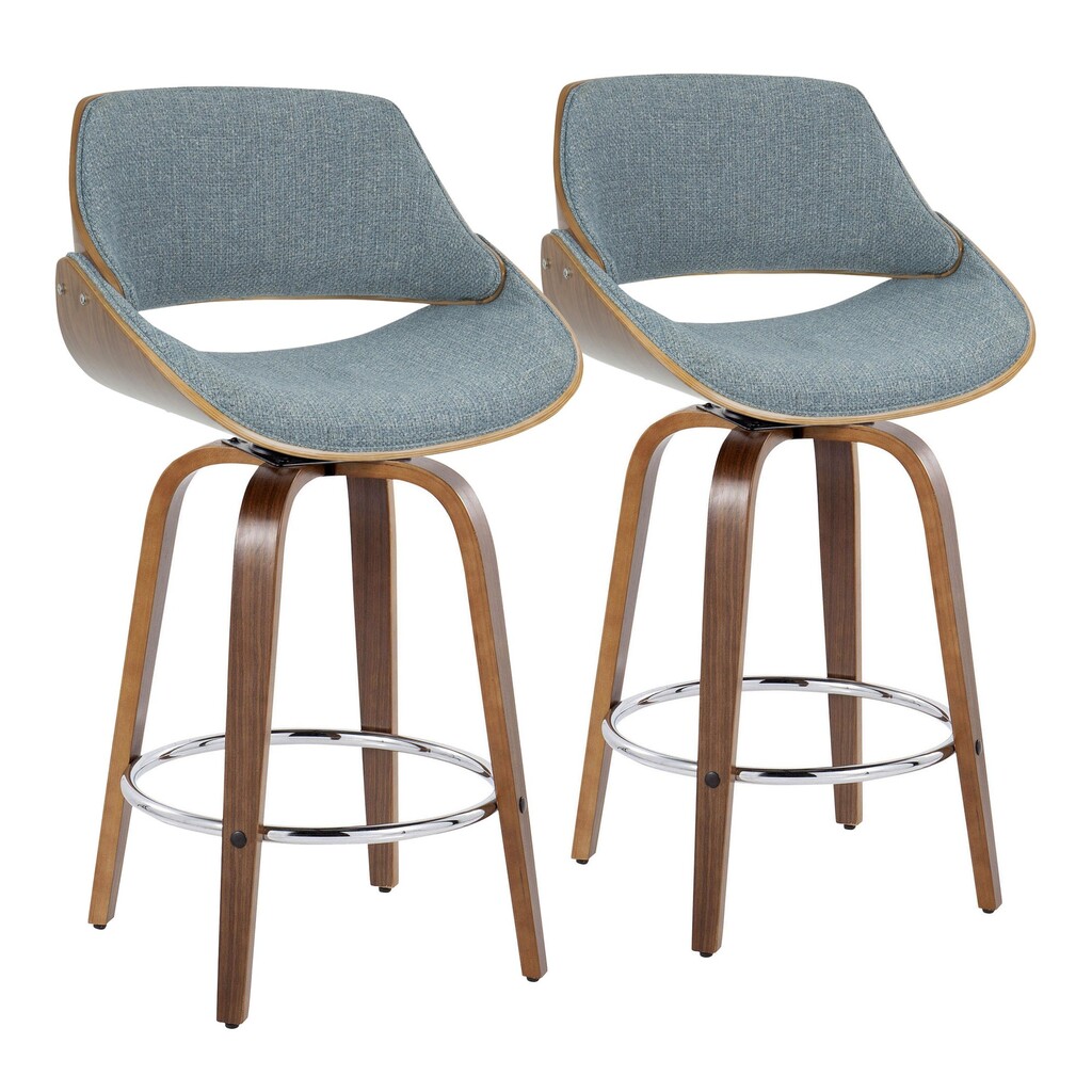 Fabrizzi 26 Inch Fixed Height Counter Stool Set of 2 In Blue by ...