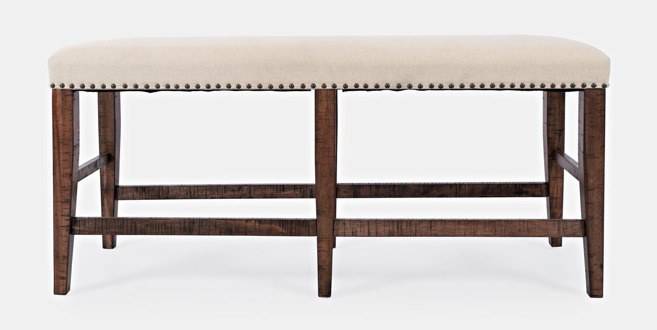Fairview 52 Inch Backless Upholstered Counter Height Bench In Oak by ...