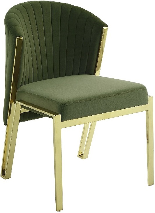 Acme Valkyrie Side Chair Set Of 2 In Light Gold And Gray Finish