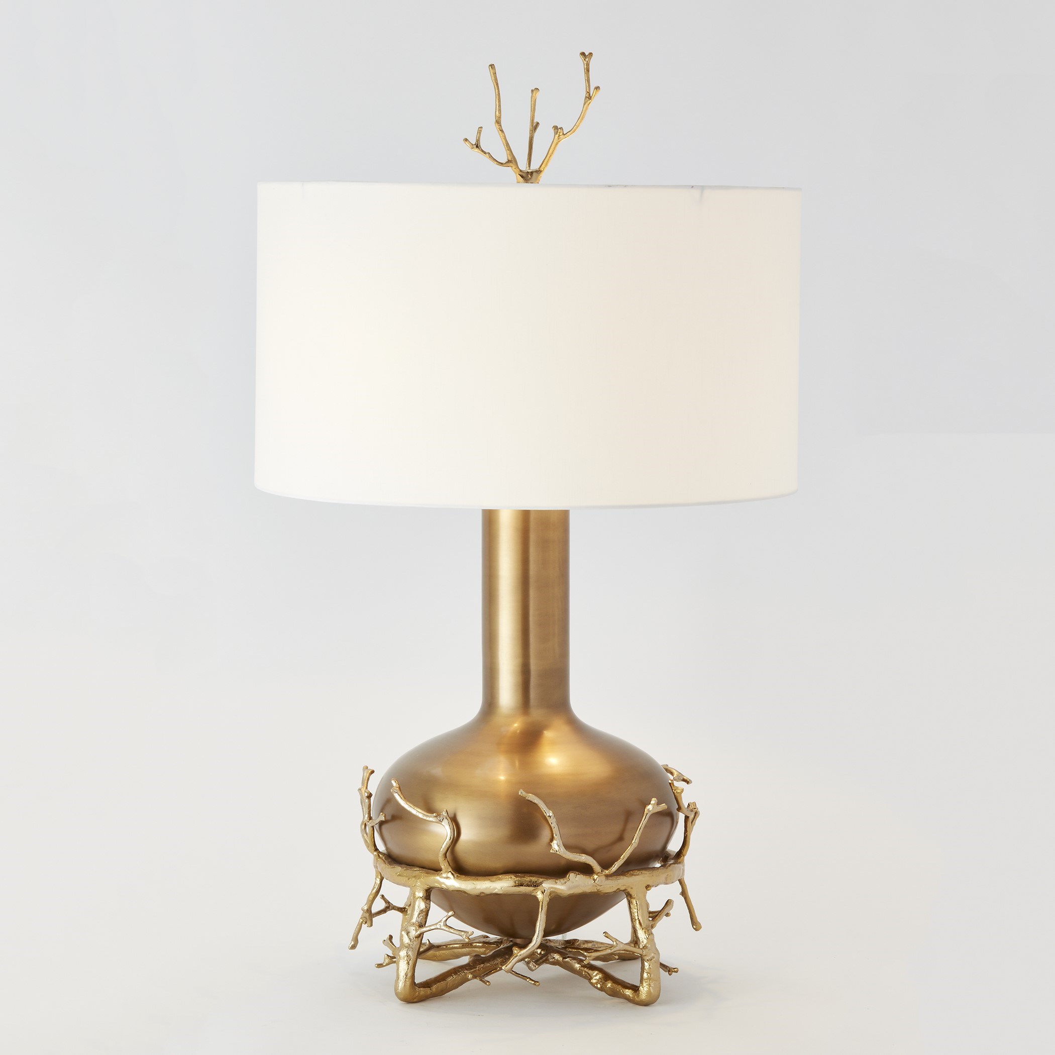 Fat Brass Twig Table Lamp In Gold by Global Views | 1StopBedrooms