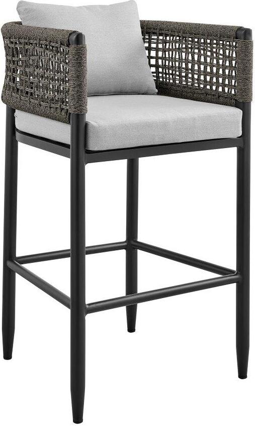 Grey wicker bar online set