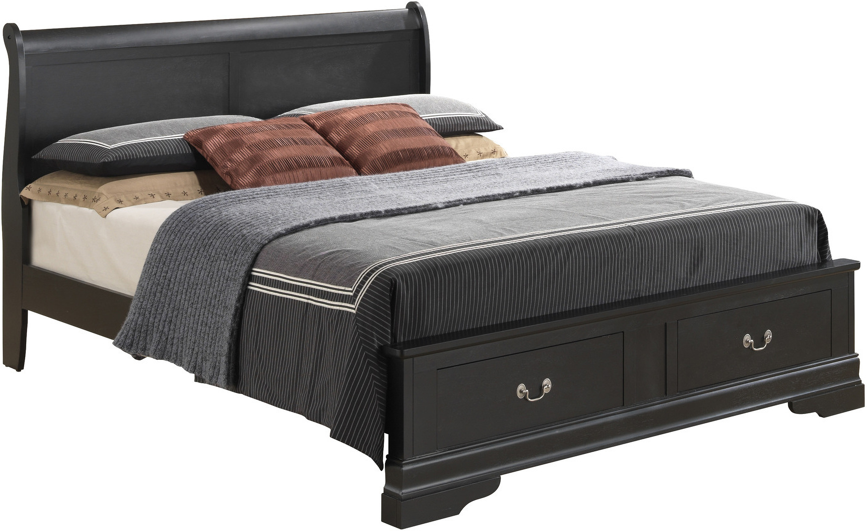 Glory Furniture G3150 Queen Low Profile Storage Bed in Black