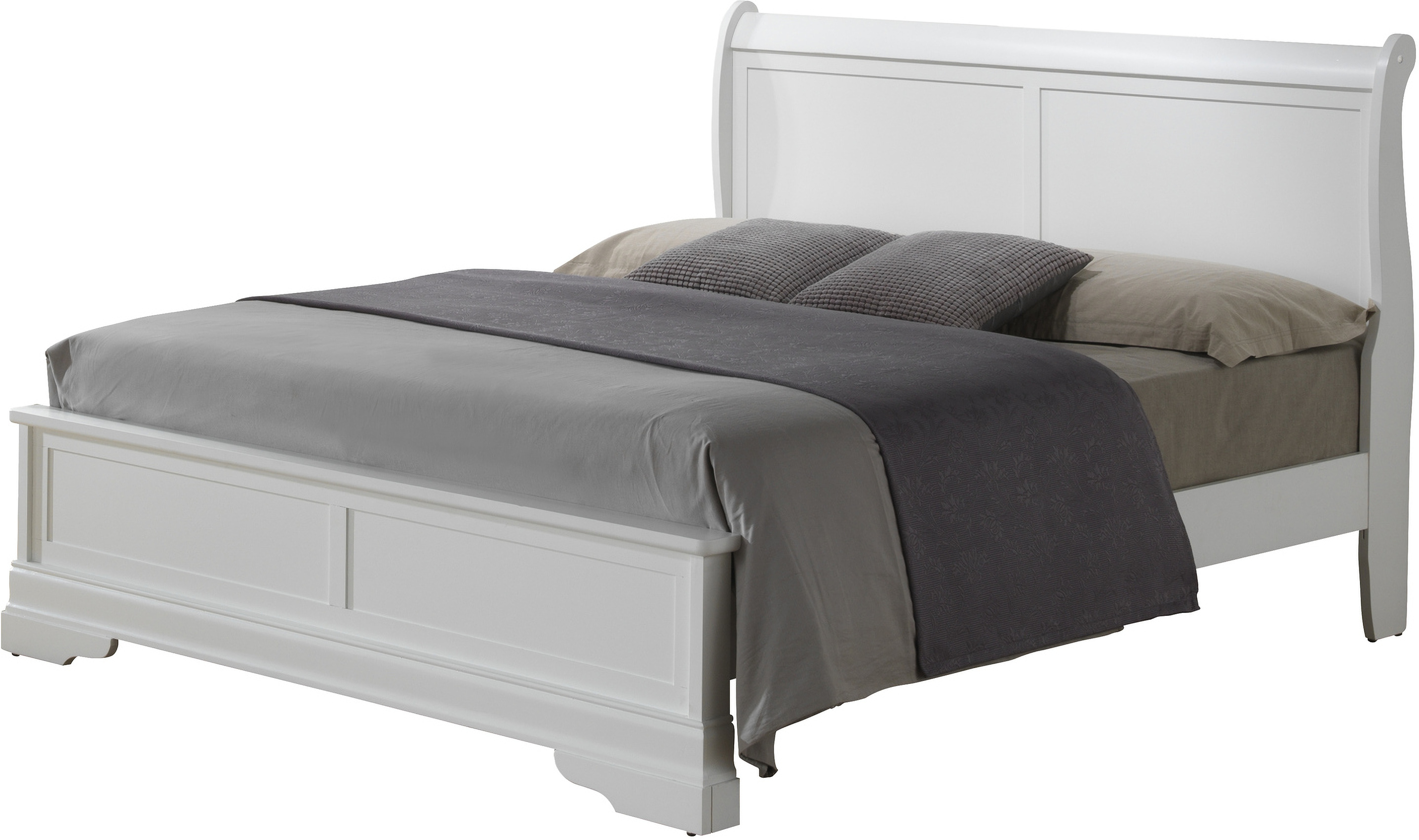 Glory Furniture G3190 Queen Low Profile Bed in White | 1StopBedrooms