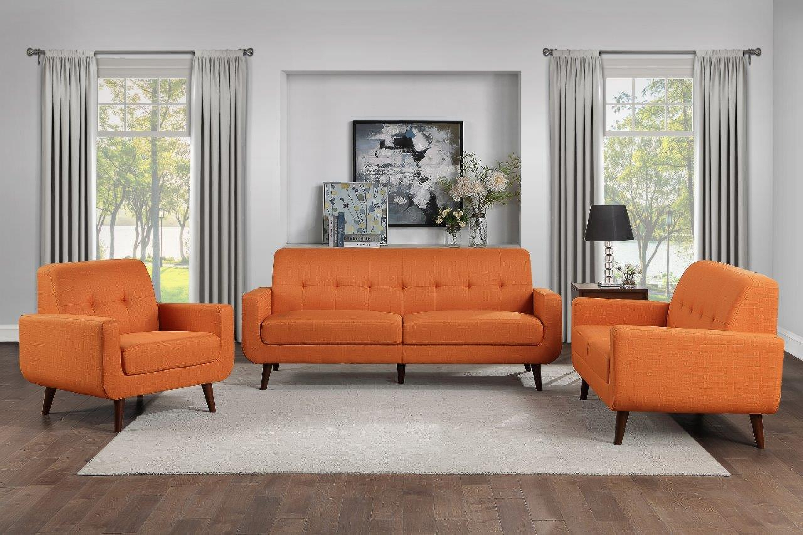 Fitch Orange Living Room Set By