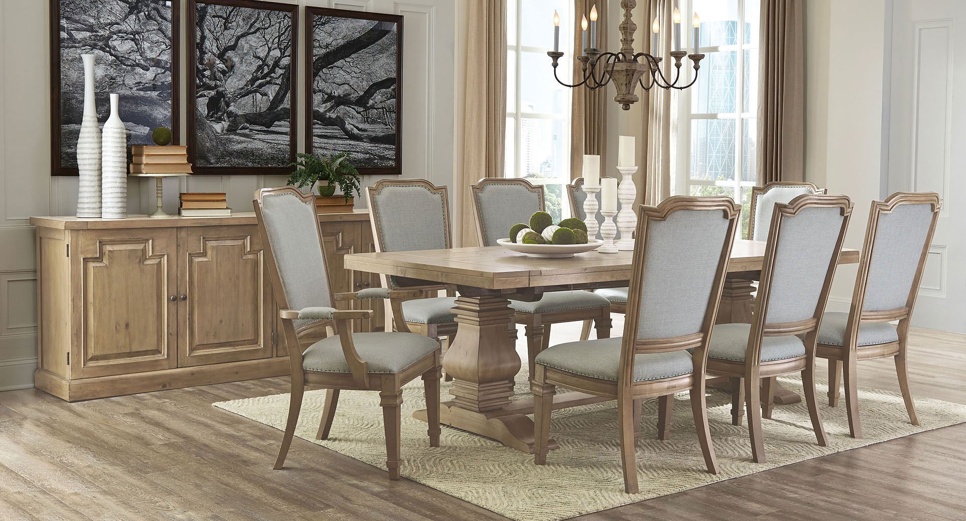 Florence Rectangular Dining Room Set W Vintage Chairs Florence Rectangular Dining Room Set W