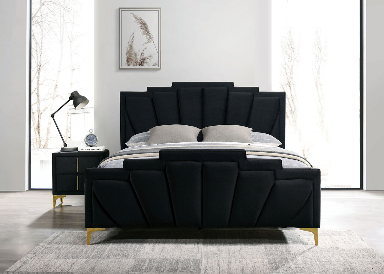 Florizel Eastern King Bed In Black by Furniture of America
