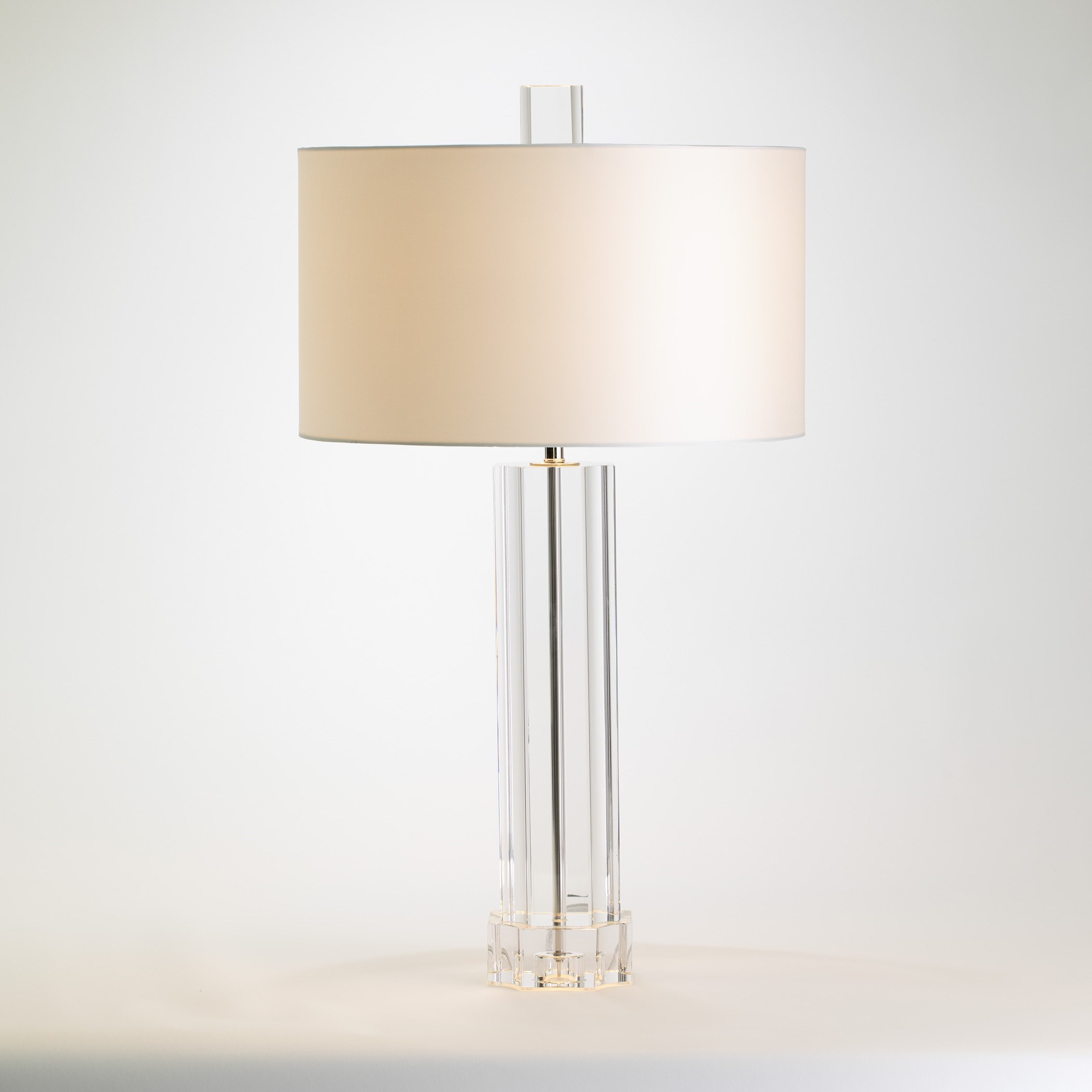 Fluted Crystal Column Table Lamp In Clear by Global Views | 1StopBedrooms
