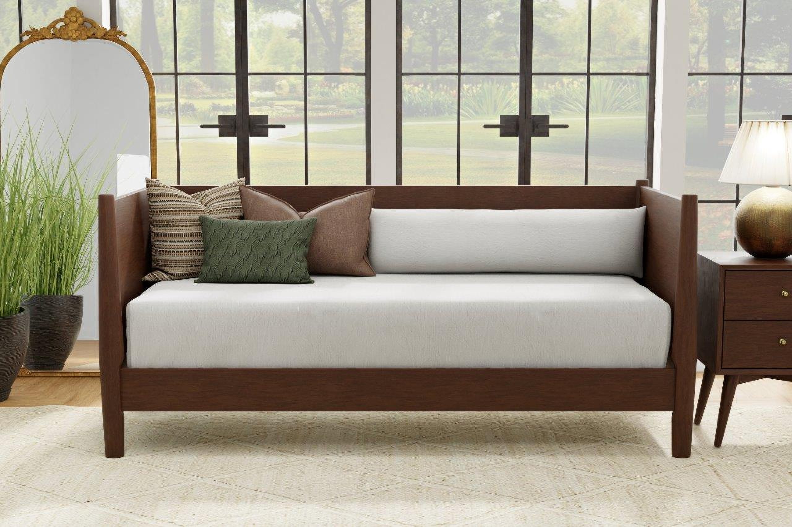 Flynn Mid Century Modern Twin Size Day Bed In Walnut by Alpine 1StopBedrooms