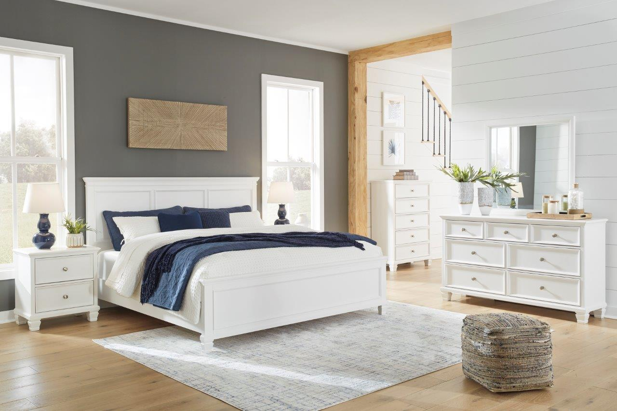 Fortman White Panel Bedroom Set by Ashley Furniture | 1StopBedrooms