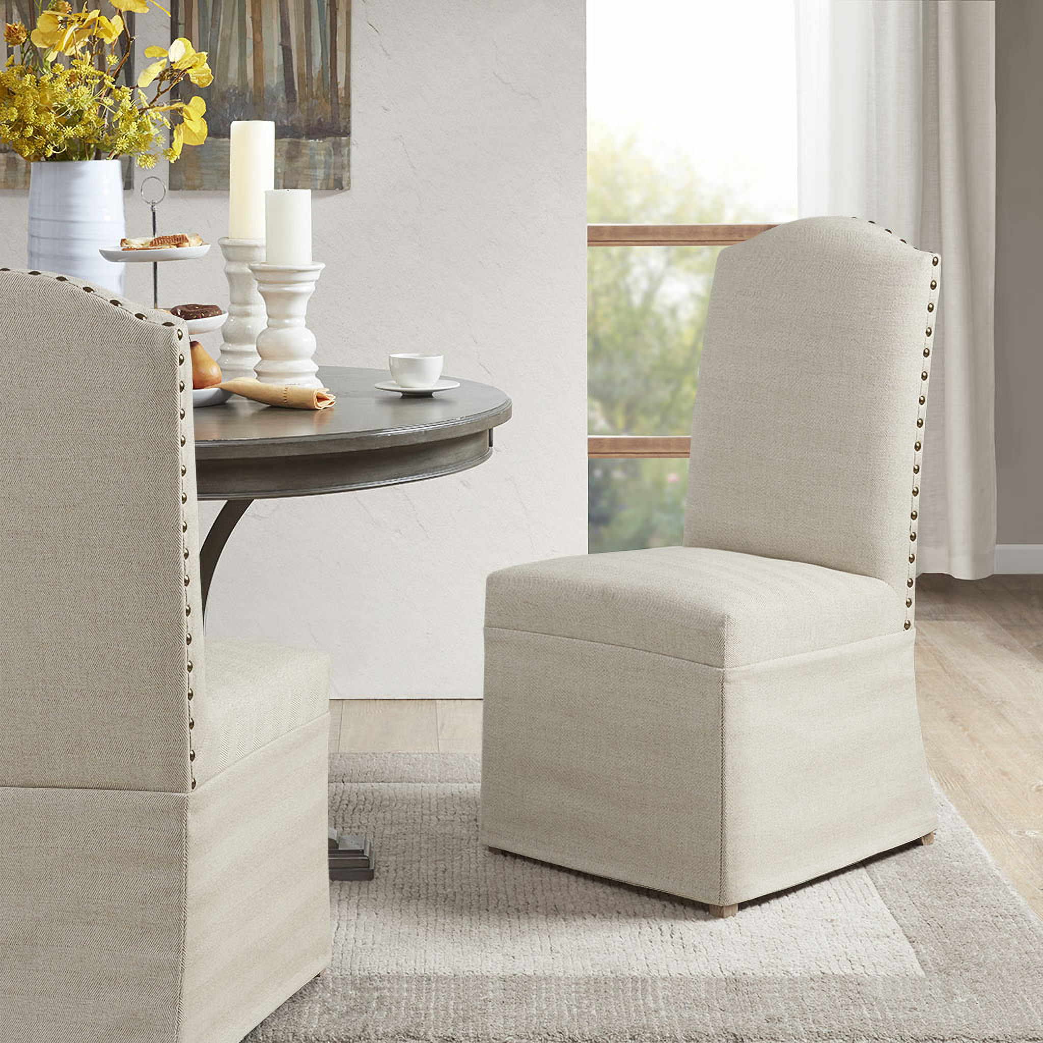 Holls Dining Chair In Beige by Olliix