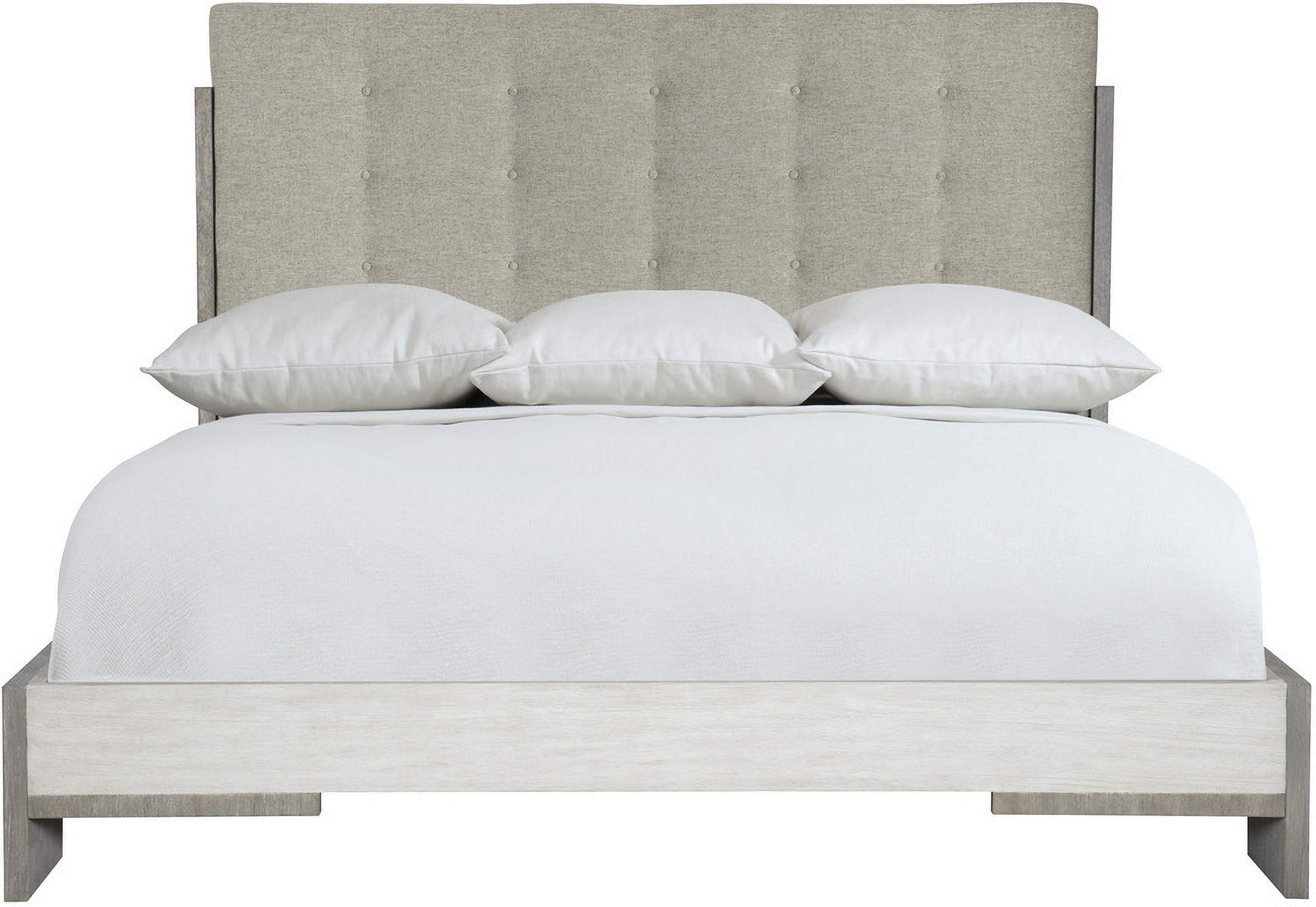 Foundations Upholstered Button Tufted King Panel Bed by Bernhardt