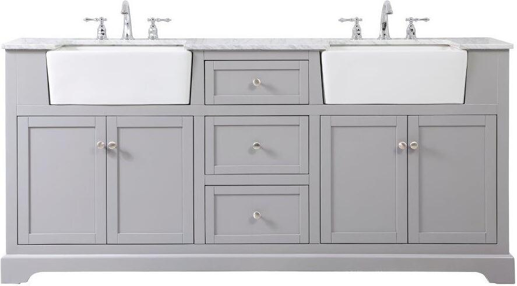 Franklin 72 Inch Double Bathroom Vanity In Grey by Elegant Lighting | 1StopBedrooms