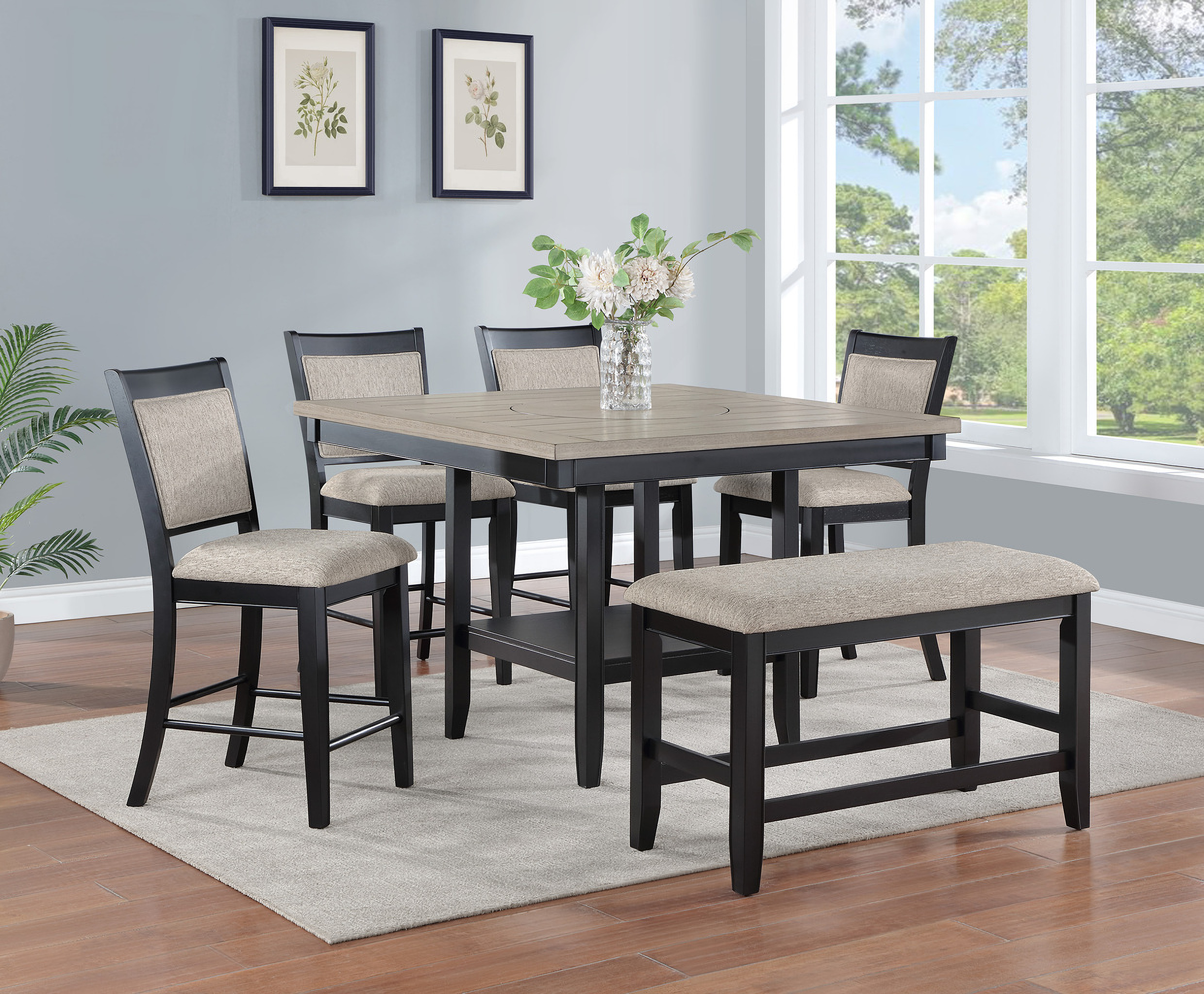 Fulton Counter Height Dining Set In Light Gray by Crown Mark