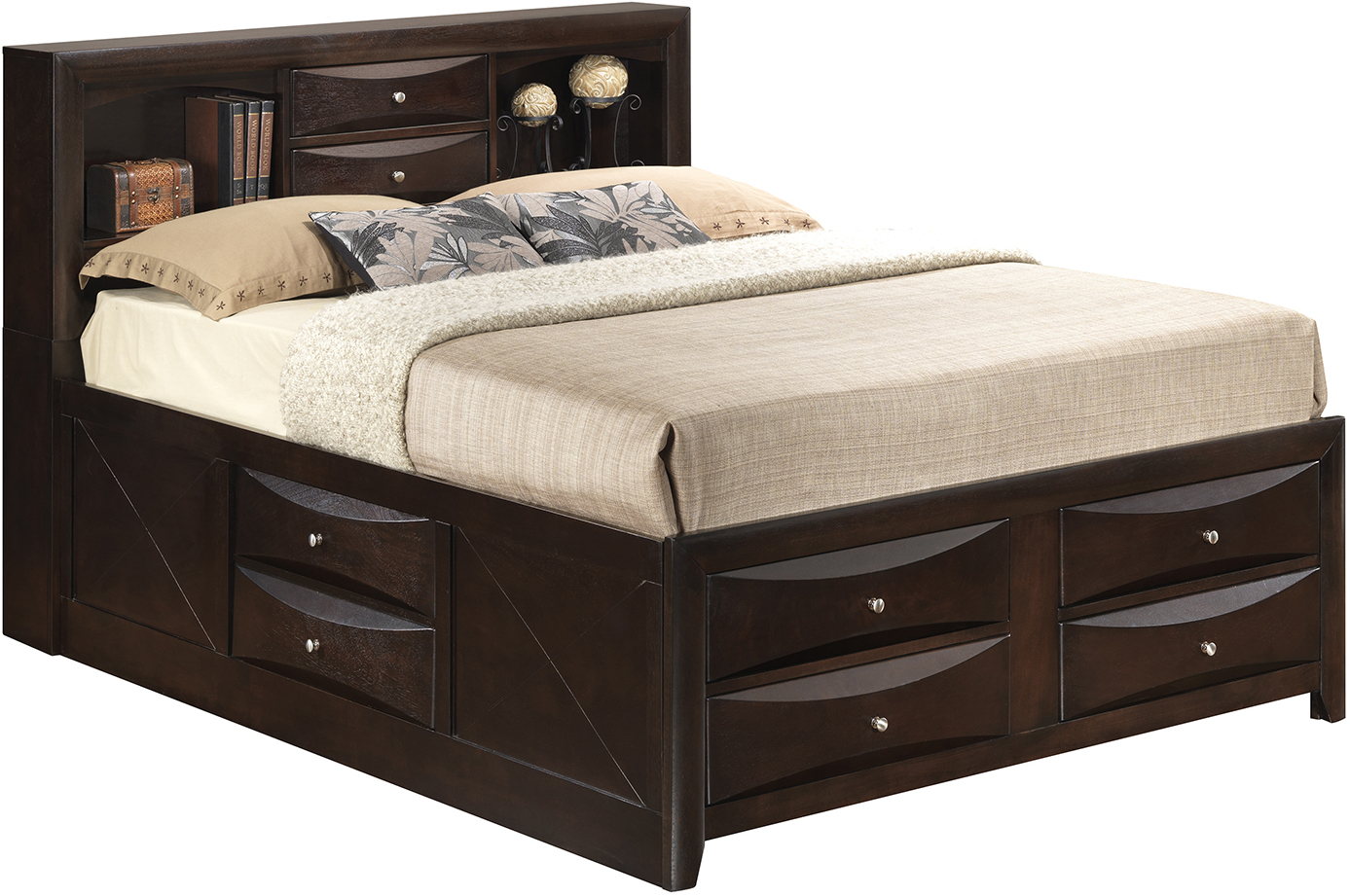 Storage Platform Bed Glory Furniture Color: Cherry, Size: Twin