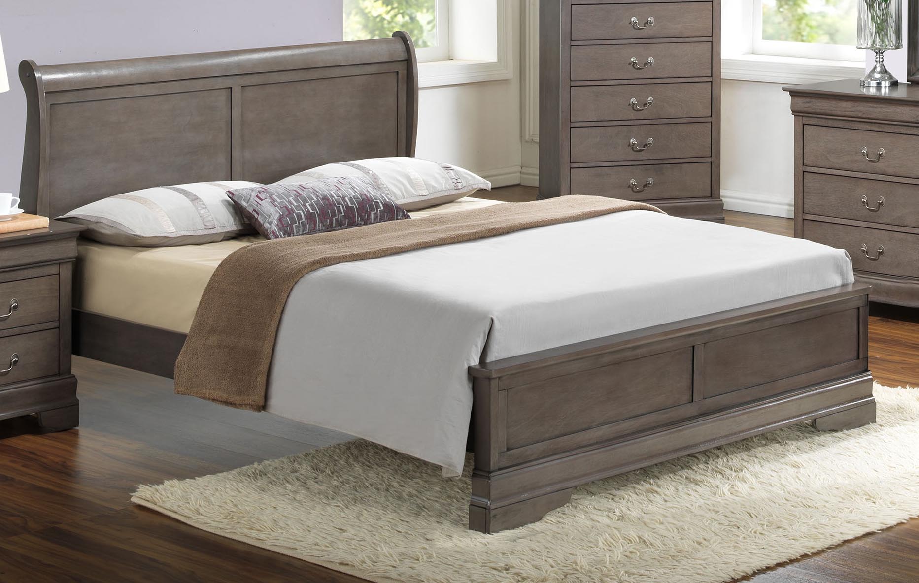 Glory Furniture G3105 Queen Low Profile Bed in Grey G3105E-QB3 -  1StopBedrooms