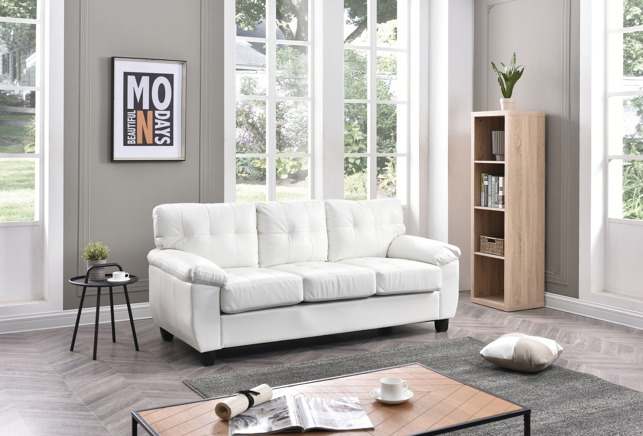 ホワイトモダンソファ　特注ホワイト G907 Sofa (White) by Glory | 1StopBedrooms