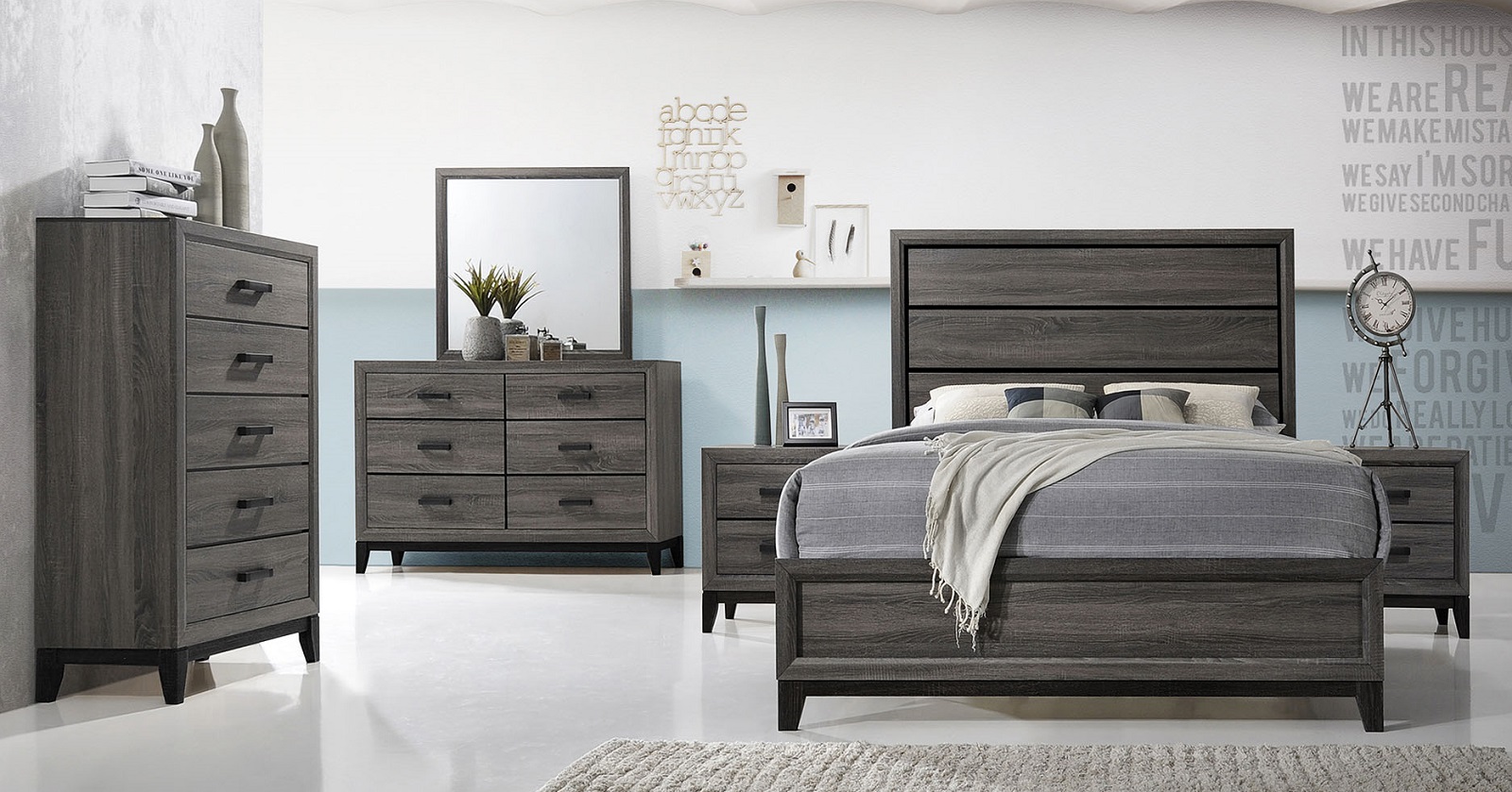 Galaxy Home Sierra/Hudson Panel Bedroom Set in Foil Grey by Galaxy Home ...